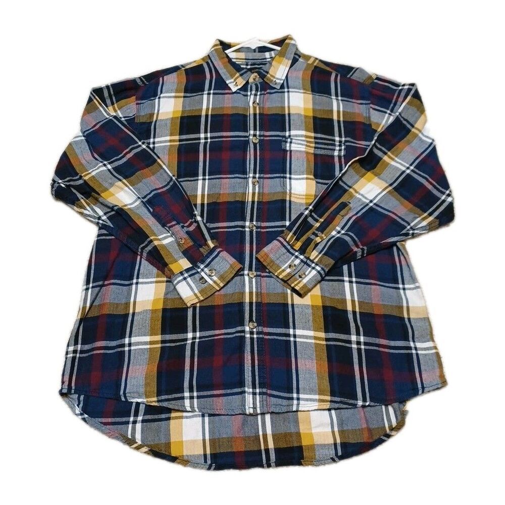 Cotton Traders Sport Men's XL Multicolor Plaid Shirt Long Sleeve Pocket Button U